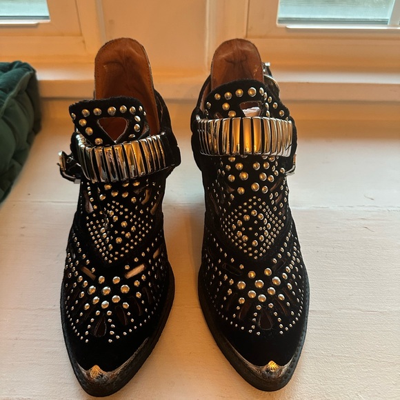 Jeffrey Campbell Calhoun Velvet Ankle Boots - Picture 9 of 9